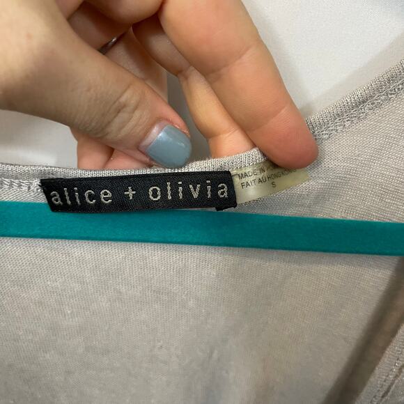 Alice + Olivia Silver Tank Tunic Top Adjustable DIY Snaps Back & Front Small - Picture 2 of 7